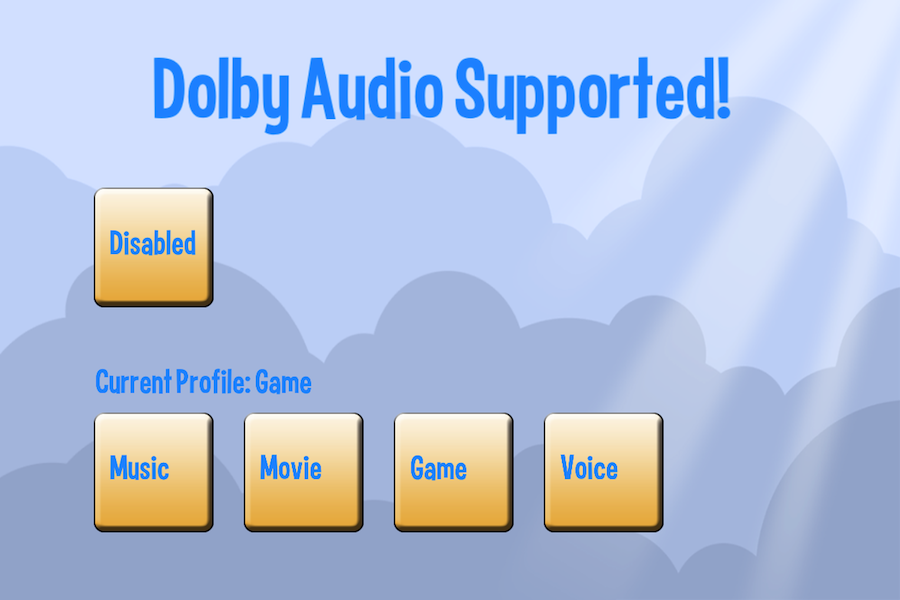 DolbyAudioExample Screenshot