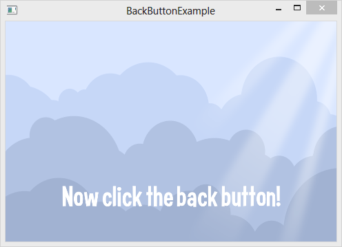 BackButtonExample Screenshot